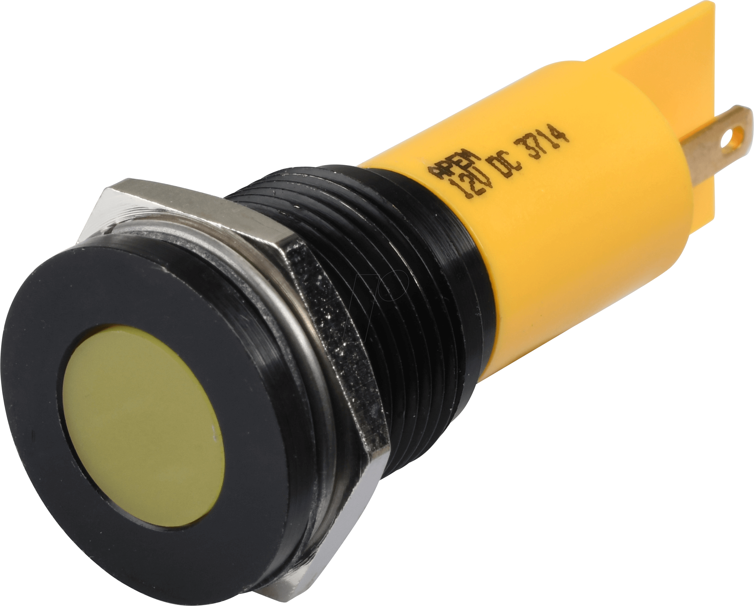 APM Q16F1B Y12E - LED-Signalleuchte, gelb, 12 V, Ø 16 mm, bündig, FASTON