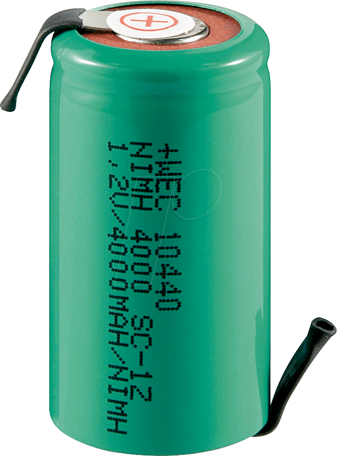 SC 4000NIMH 1Z - Industriezelle, NiMh, Sub-C, 1,2 V, 4300 mAh, Z-Lötfahnen