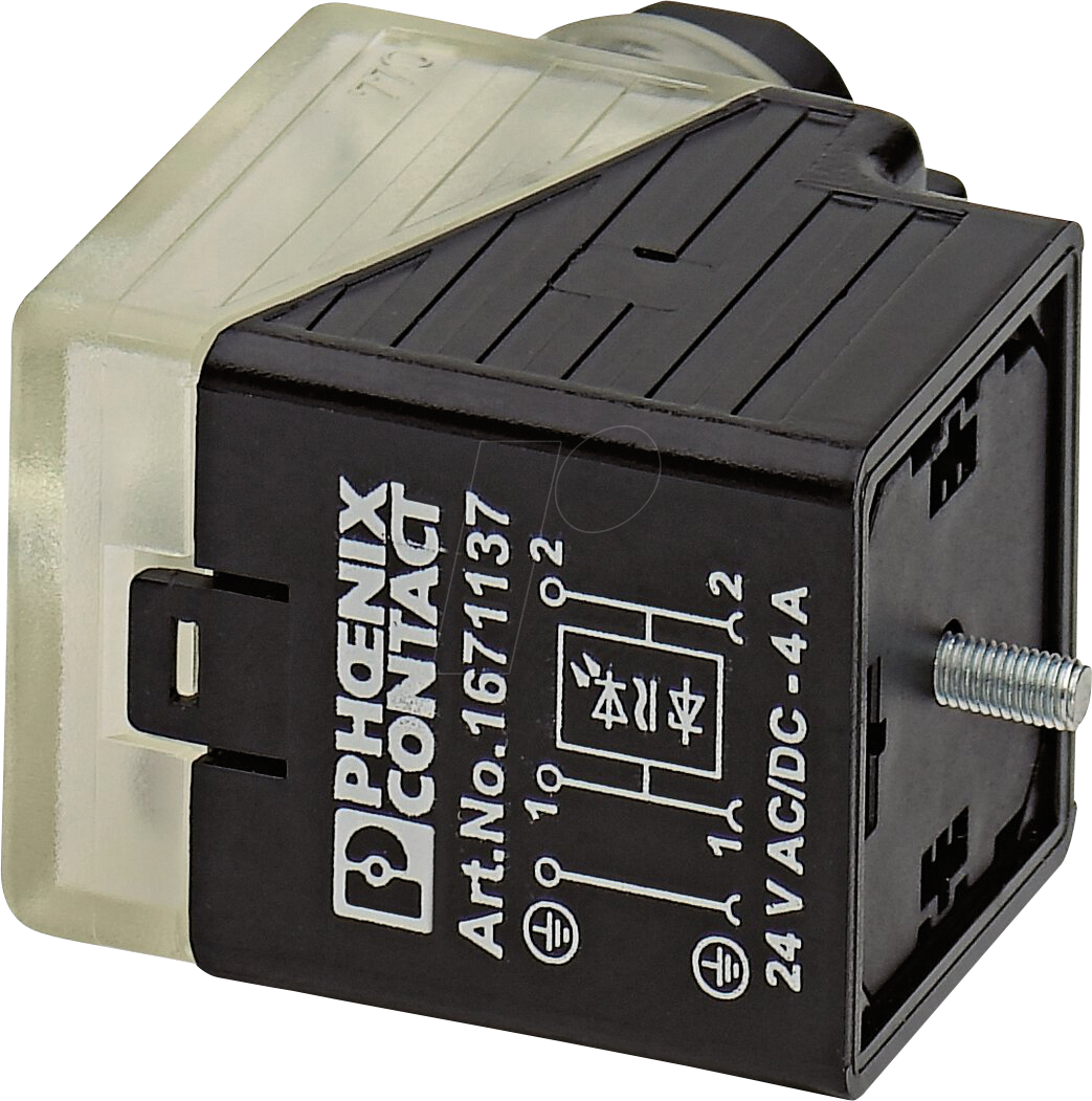 Thumbnail - PHOE 1671137 - Ventilstecker, 3-pol, Gewindeart Kopf A, 24 V