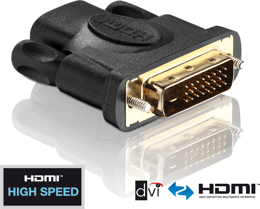 PURE PI010 - Adapter, DVI D Stecker auf HDMI A Buchse, PureInstall Serie