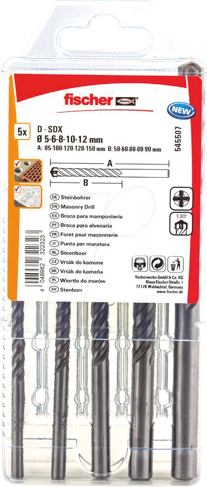 Thumbnail - FD 545507 - Steinbohrerset, D-SDX, 5-12mm, 5-teilig