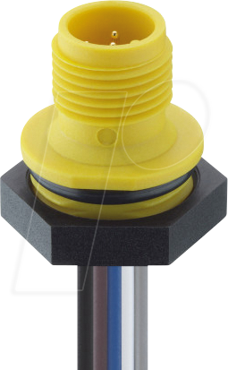 Thumbnail - LUT 1230-04-102 - Einbausteckverbinder, M12, 4 pol, Stecker, gelb