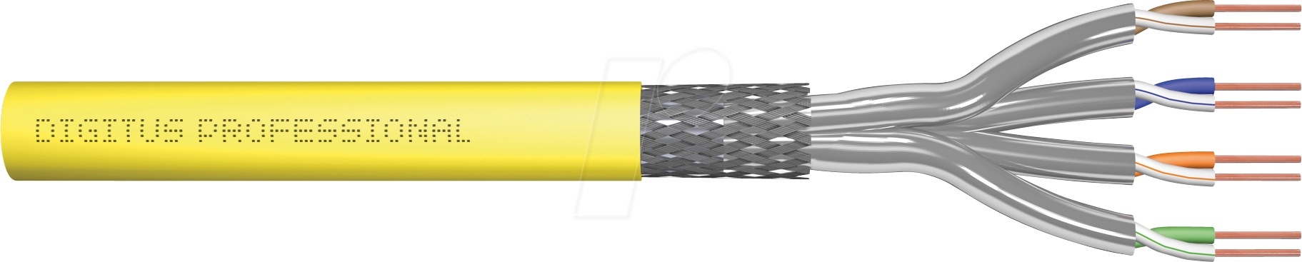 DIGI 1745AVH10 - Netzwerkkabel, Cat.7a, S/FTP, gelb, 1000m