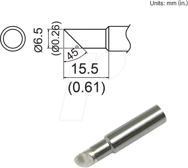HAK T19-C65 - Lötspitze T19-C65, 6,5 mm, abgeschrägt