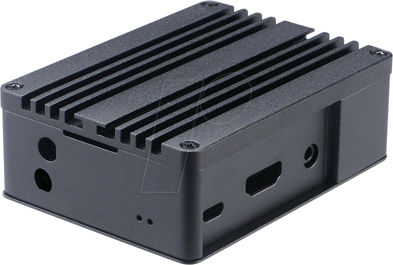 RPIC RA05-M1B - Gehäuse für Raspberry Pi 3B / 3B+, Alu, schwarz