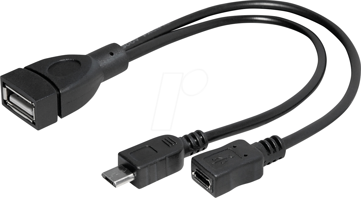 Thumbnail - MATR C258CL - Micro USB-B Stecker und Micro USB-B Buchse auf USB-A Buchse