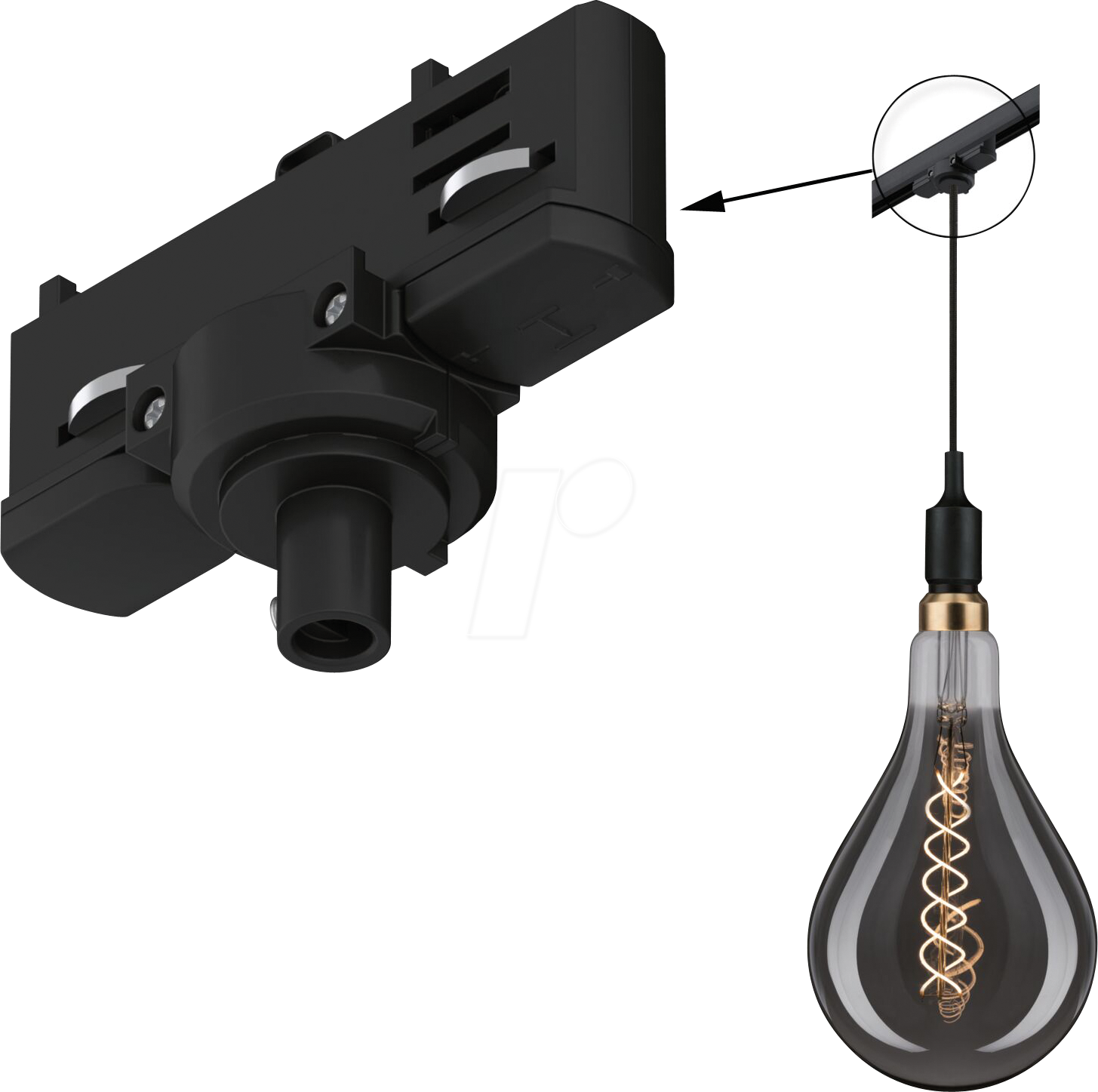 PLM 91387 - ProRail3 Pendeladapter, Universal, max. 1.150 W, schwarz