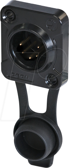 REAN RRX5M-Z0021 - XLR Einbaustecker 5-polig, IP65, schwarz verchromtes Gehäuse