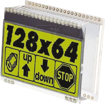 Thumbnail - EA DOGM128E-6 - LCD-Grafikmodul, 55x 46 mm, gelb / grün
