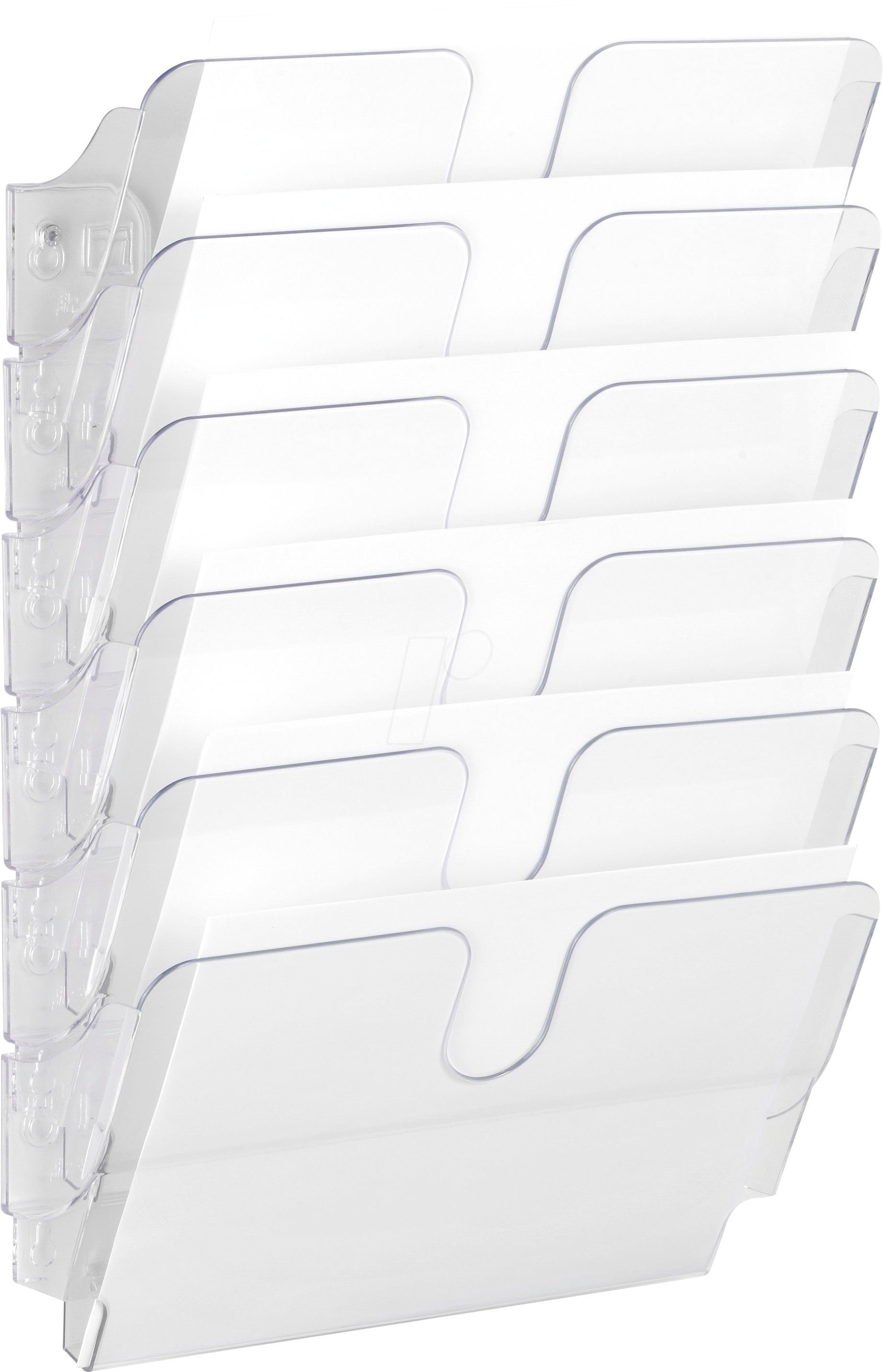 DURAB 1700014401 - Prospekthalter, A4, quer, 6 Fächer, transparent