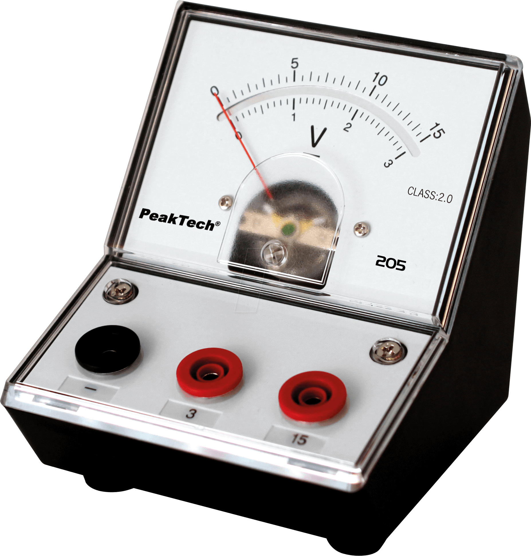 PEAKTECH 205-05 - Voltmeter, analog, Tischgerät, 0 - 3 V / 15 V DC