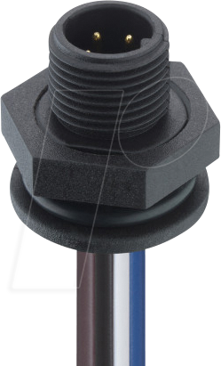 LUT 1231-04-100 - Einbausteckverbinder, M12, 4 pol, Stecker, schwarz