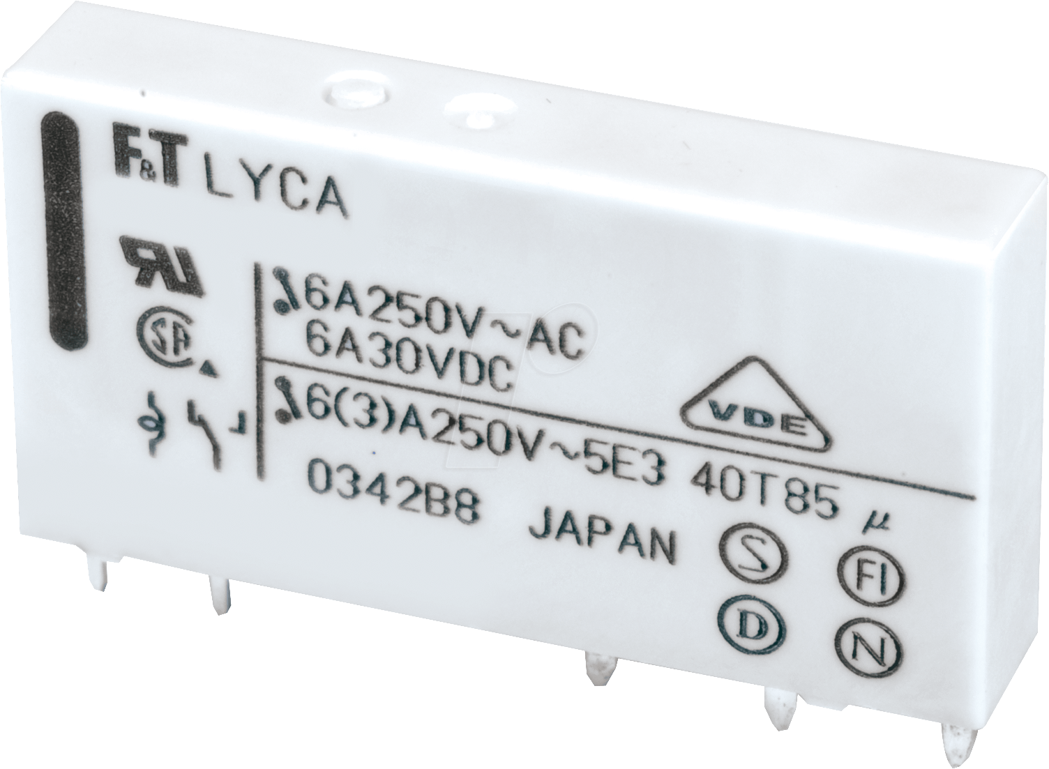FTR LYCA 005V - Schmales Netzrelais FTR-LYCA, 5V, 1 We., 6A