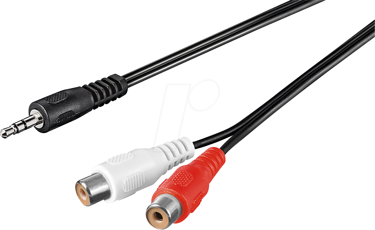 GOOBAY 50116 - 3,5 mm Stereo Klinken Stecker zu 2x Cinch Buchse, 1,5 m