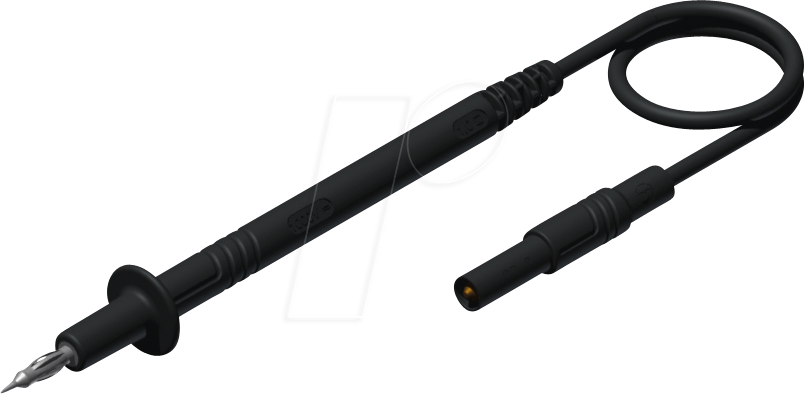 PL 2600 SILS SW - Silikon-Messleitung, 1,0 mm², 1,0 m, schwarz, mit Spitze