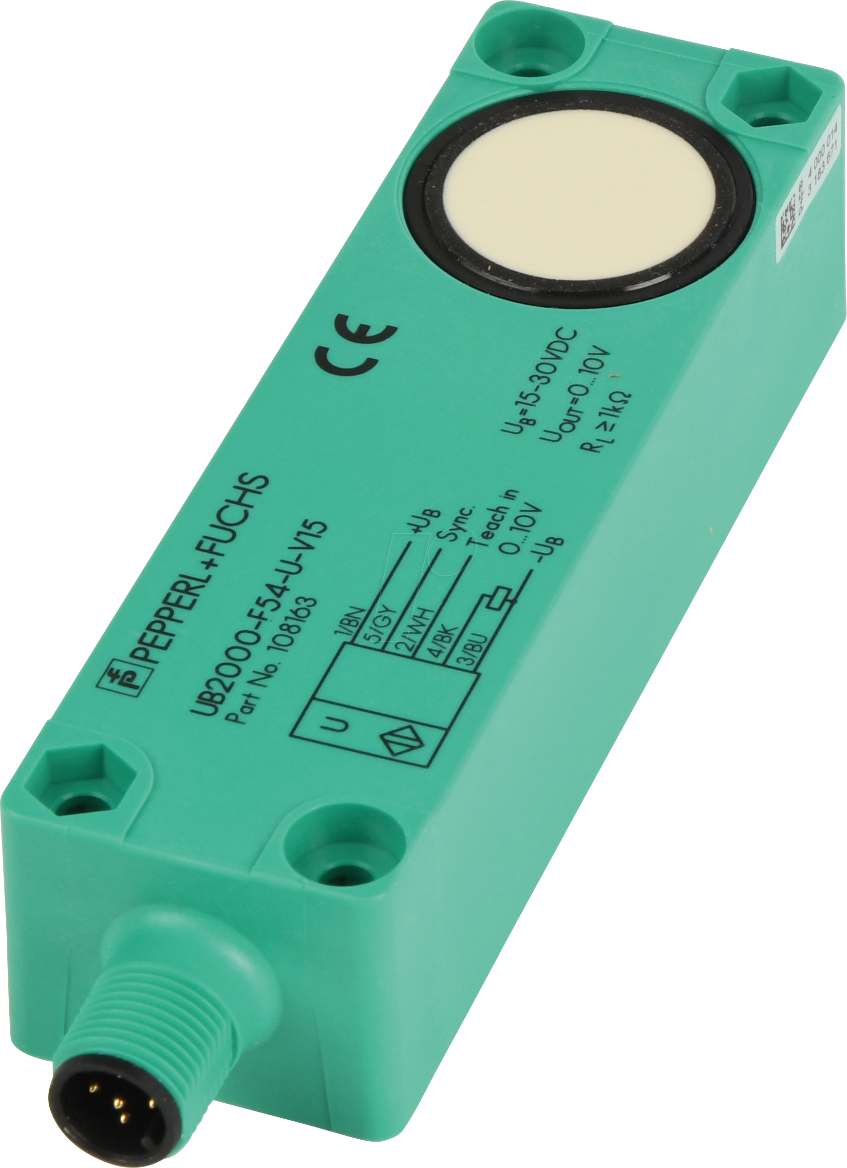 UB2000F54-V15 - Ultraschallsensor, 80…2000 mm, Analaog, M12