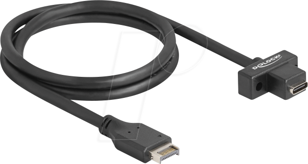 DELOCK 85776 - USB E Key A 20 Pin Stecker zu USB C Buchse, Einbau, 70 cm
