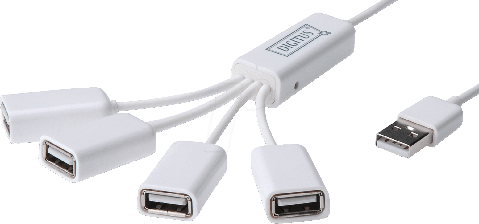 DIGITUS DA-70216 - DIGITUS USB 2.0 - 4-port Kabel-Hub, 100cm