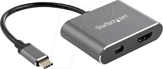 ST CDP2HDMDP - Adapter USB C-Stecker auf HDMI, Mini DP 1.2, 4K 60 Hz