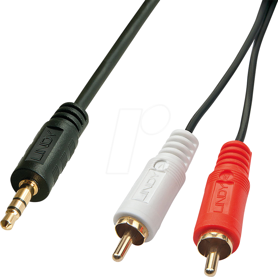 LINDY 35680 - Audio Kabel, 3,5 mm Stereo Klinken zu 2x Cinch, 1,0 m