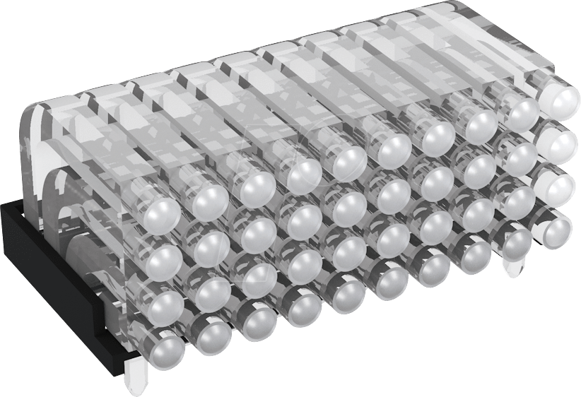 MEN 1296.2054 - Lichtleiter, SMD, 5x4-fach 2,8mm, ø 2mm, liegend