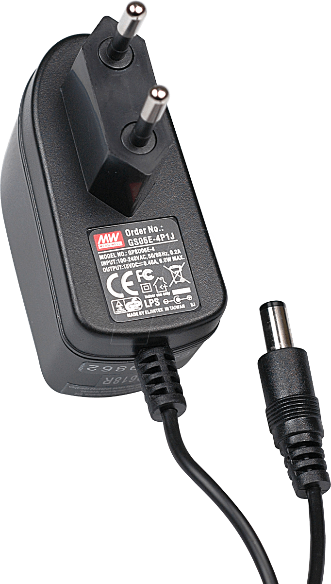 GS06E-8P1J - Steckernetzteil, 6 W, 48 V, 0,125 A, stabilisiert