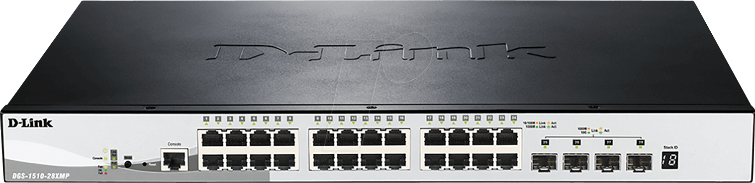 D-LINK 15128XMPE - Switch, 28-Port, Gigabit Ethernet, PoE+ 4x SFP+