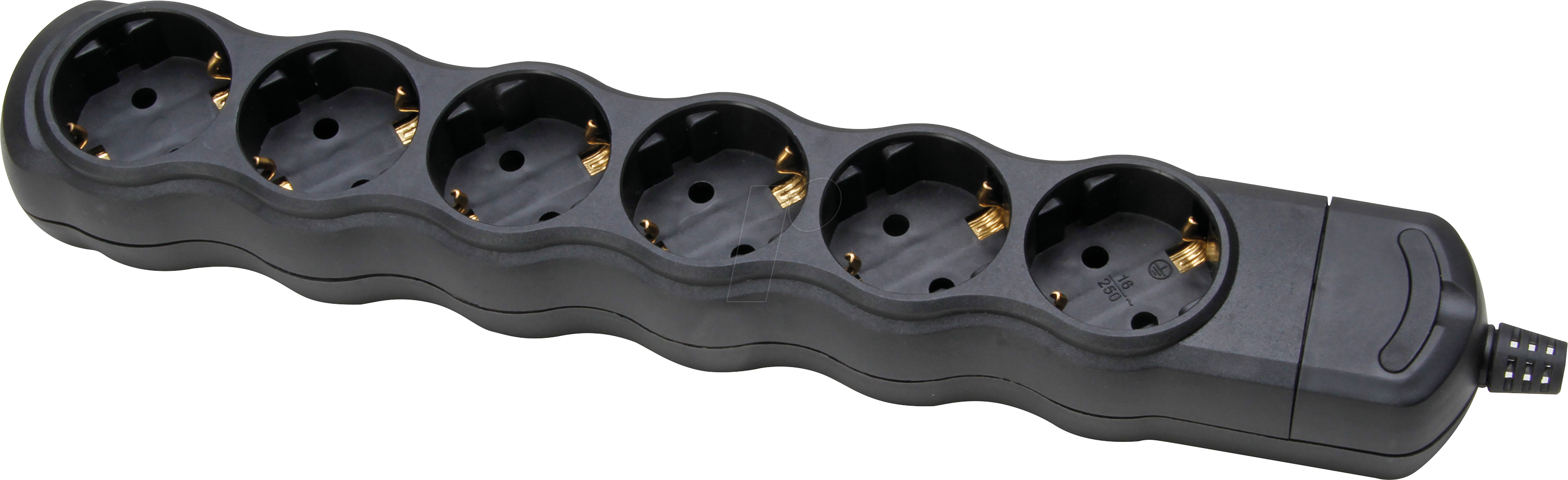 EL KO 6-FACH SW - Steckdosenleiste, 6-fach, ohne Zuleitung, schwarz