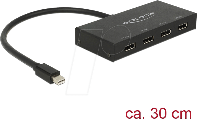 DELOCK 87693 - Splitter DisplayPort 1.2 > 4 x DisplayPort out 4K