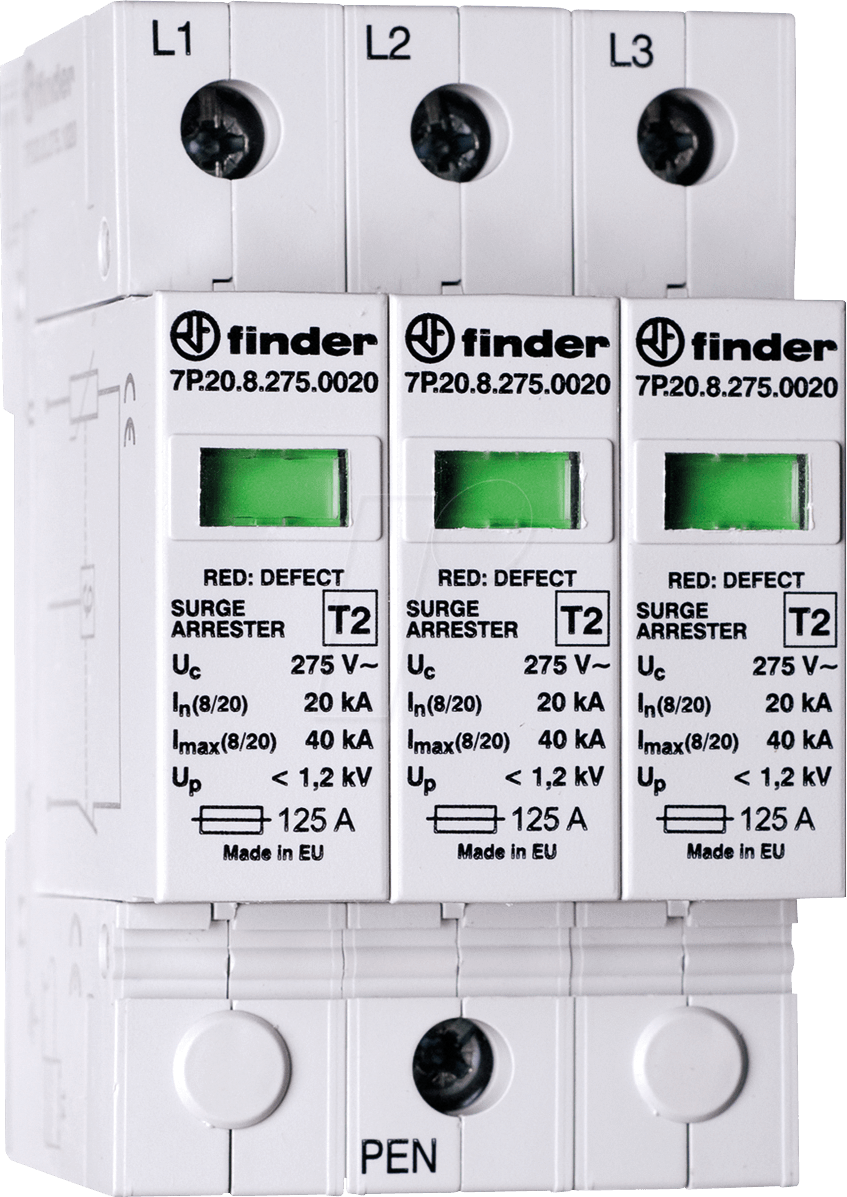 FIN 7P.23 - SPD Typ 2, für 4-Leitersysteme in PEN-TN-C
