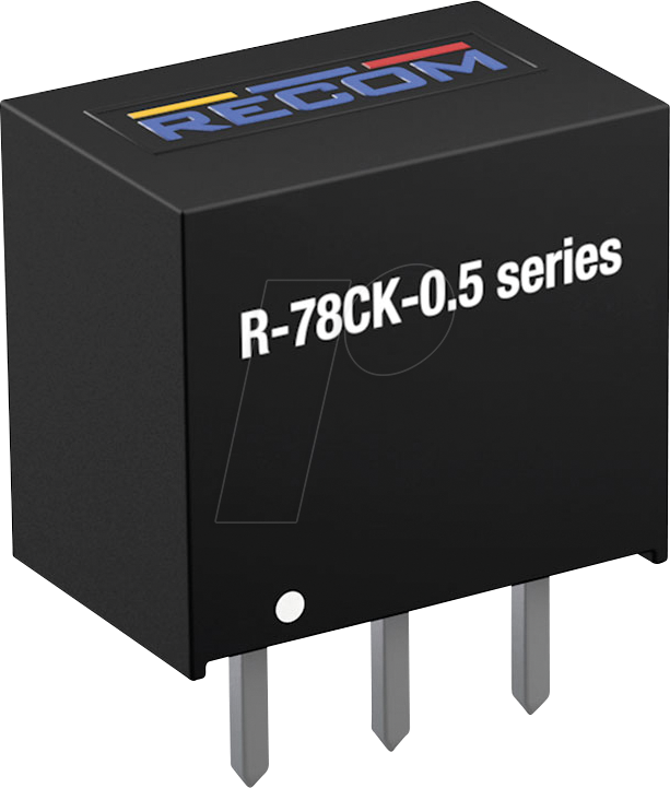 R-78CK50-05 - DC/DC-Wandler R-78, 6,5-40 Vin, Single, 5 Vout, 500 mA, SIP3