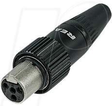 REAN T3FCT-B - TINY xlr Kabelbuchse, 3-pol, Schraubsicherung