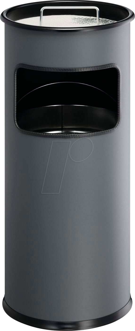 DURABLE 333058 - Abfallbehälter mit Ascher, 17 l, rund, anthrazit