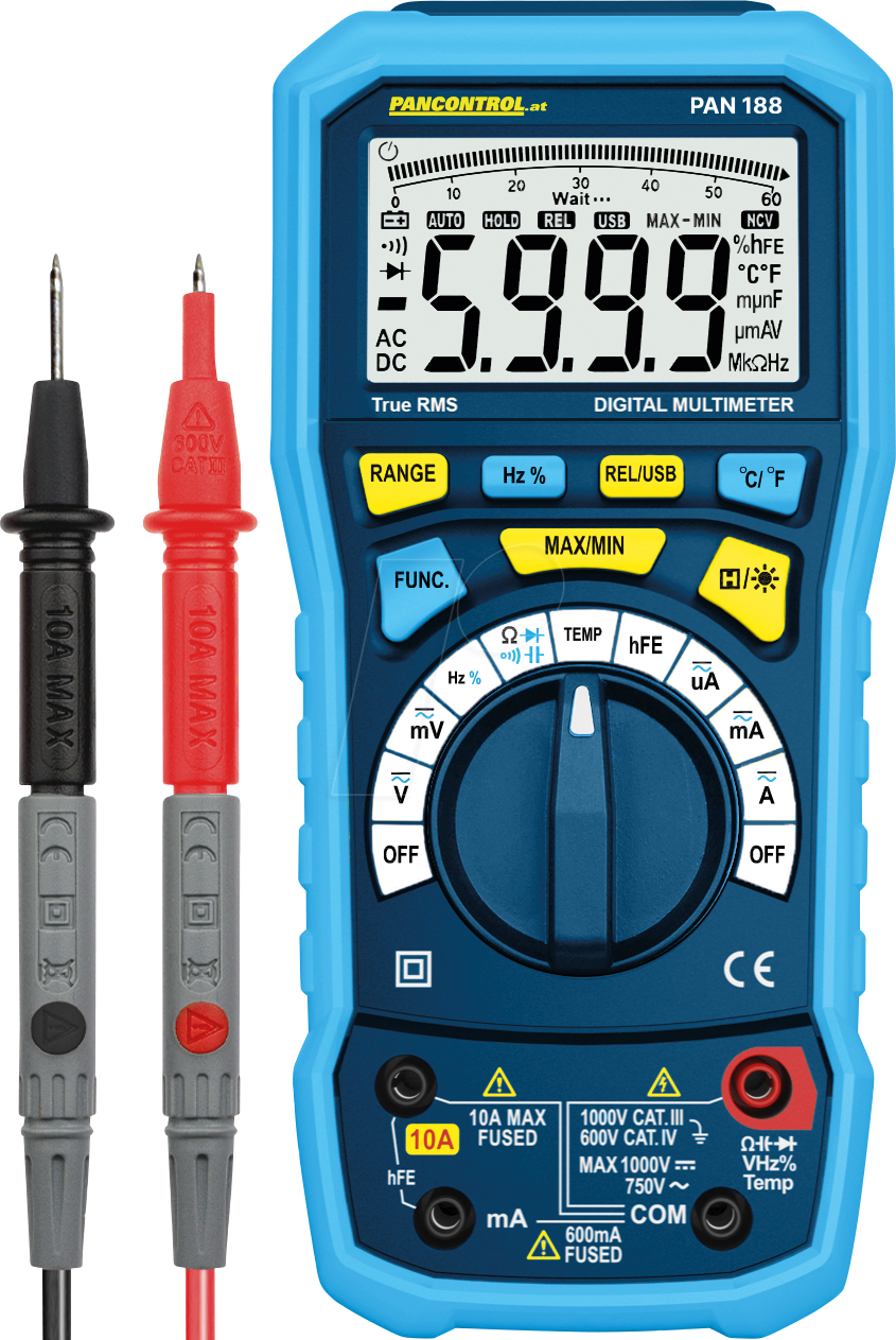 Thumbnail - PAN 188 - Multimeter, digital, 1000 V, TRMS, Bluetooth