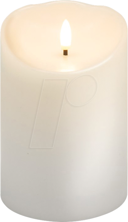 GOOBAY 77776 - LED Echtwachskerze, weiß, warmweiß mit Timer 10x15 cm