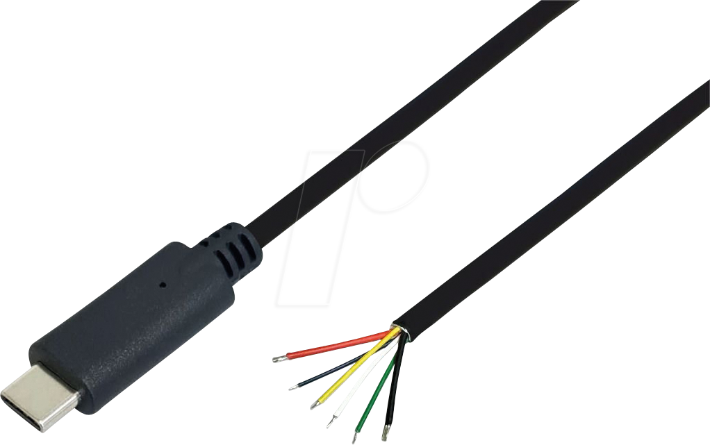 BKL 10080125 - USB C Stecker - freie Enden, sw, 1,0 m