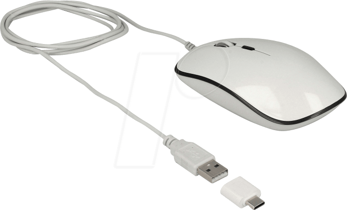 DELOCK 12532 - Maus (Mouse), Kabel, USB, weiß