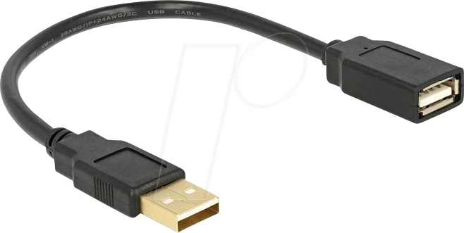 DELOCK 82457 - USB 2.0 Verlängerungskabel USB-A, 15 cm