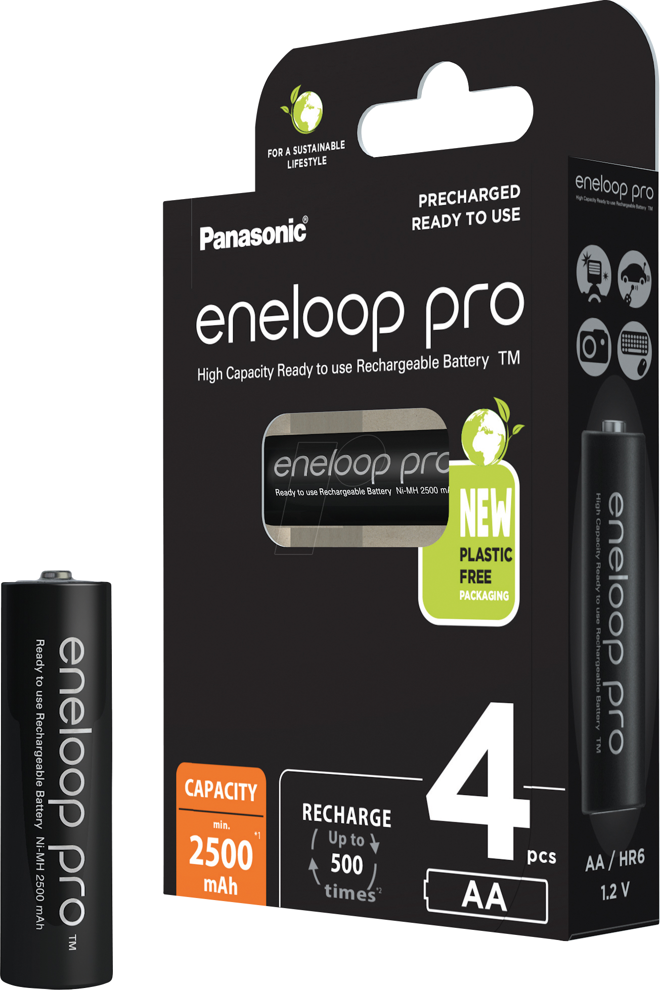 ENELOOP P 4XAAC - eneloop pro, NiMh Akku, AA (Mignon), 2500 mAh, 4er-Pack