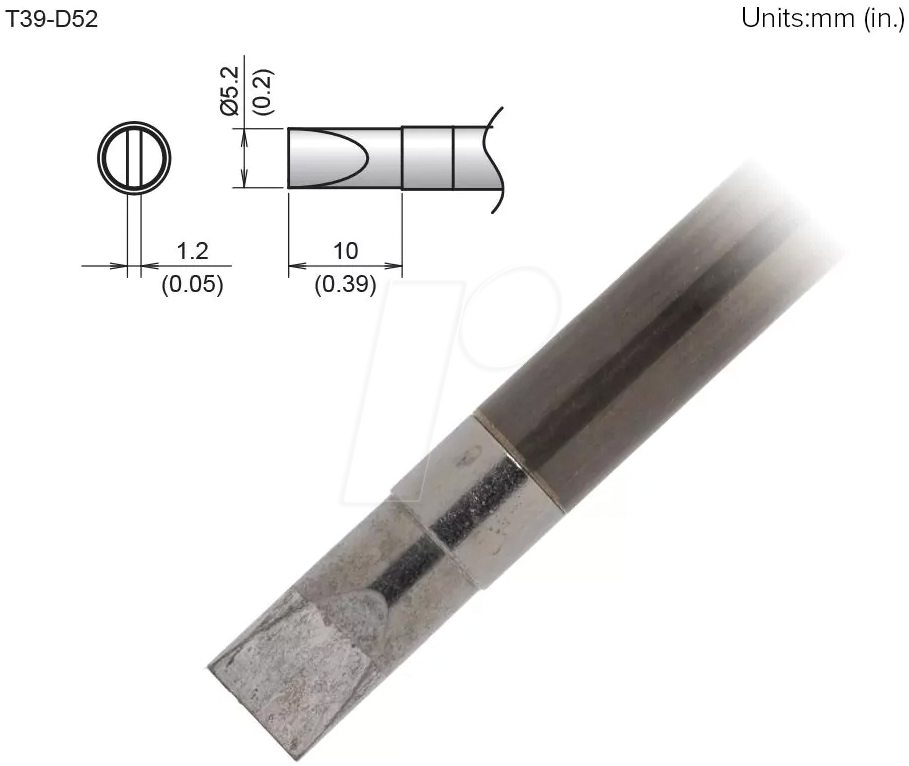 HAK T39-D52 - Aktiv-Lötspitze T39-D52, 5,2 mm, meißel