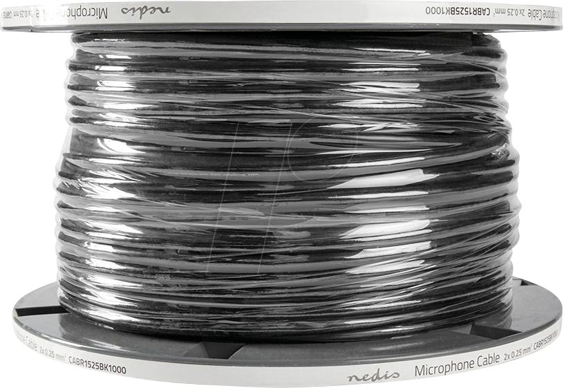 N CABR1525BK1000 - Mikrofonleitung, 2 x 0,25 mm², rund, 100 m