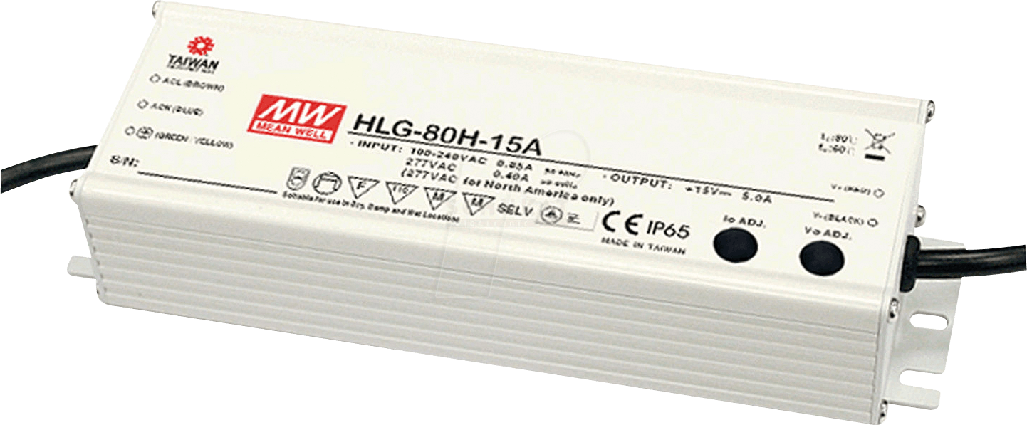 MW HLG-80H-12AB - LED-Trafo, 60 W, 12 V DC, 5000 mA, dimmbar, 3-in-1