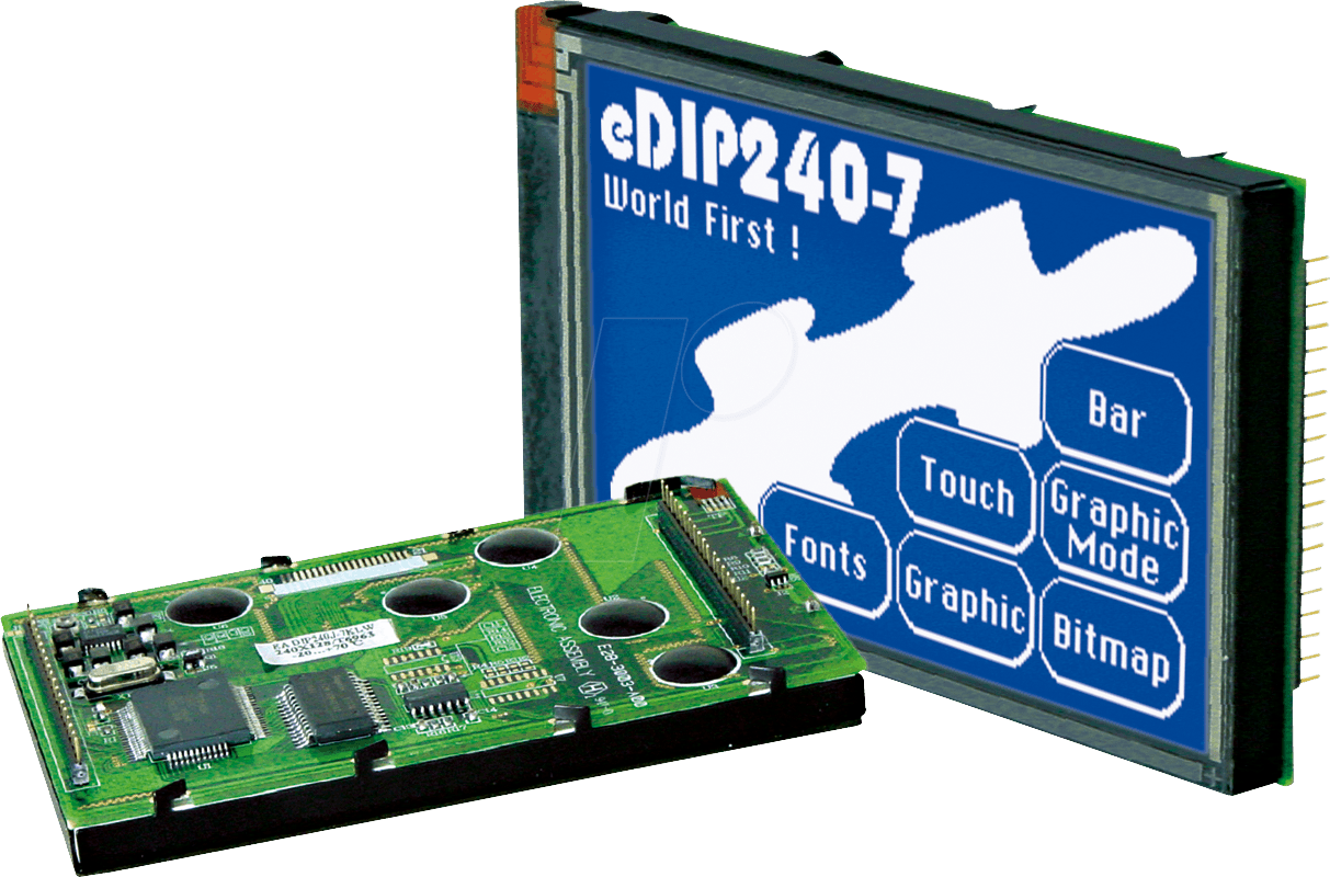 Thumbnail - LCD EDIP240B7TP - Intelligentes LCD-Touch-Display, 240 x 128 Pixel