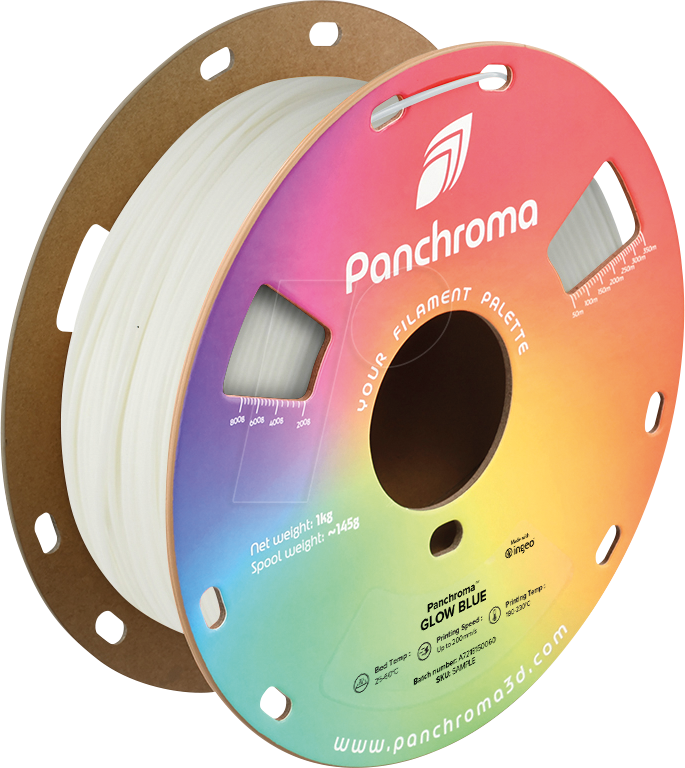 POLYMAKER CA2029 - Filament, Panchroma PLA, Glow Blue, 1,75 mm, 1 kg