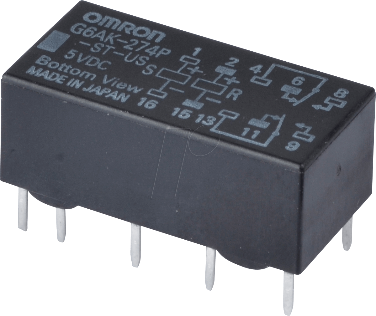 G6AK 2W 5DC - Printrelais - 2 Wechsler, 2 A, 5 V DC
