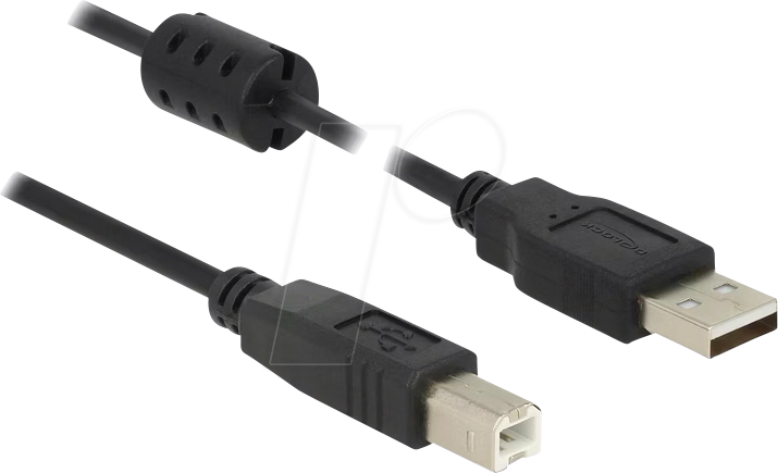 DELOCK 84897 - USB 2.0 Kabel A Stecker > B Stecker, 2,0 m, schwarz