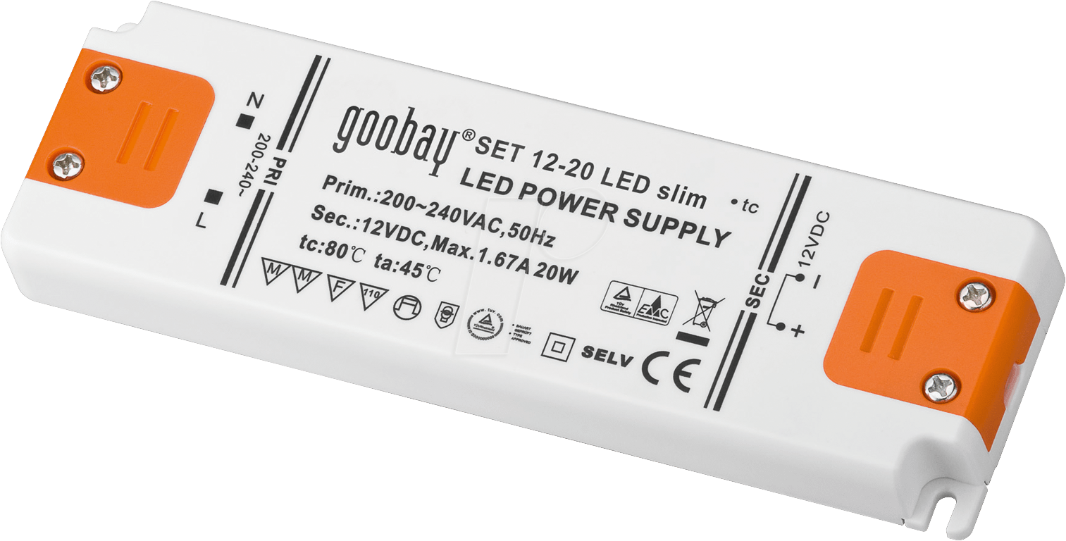 SET 12-20 LED SL - LED-Trafo, elektronisch, 0 - 20 W