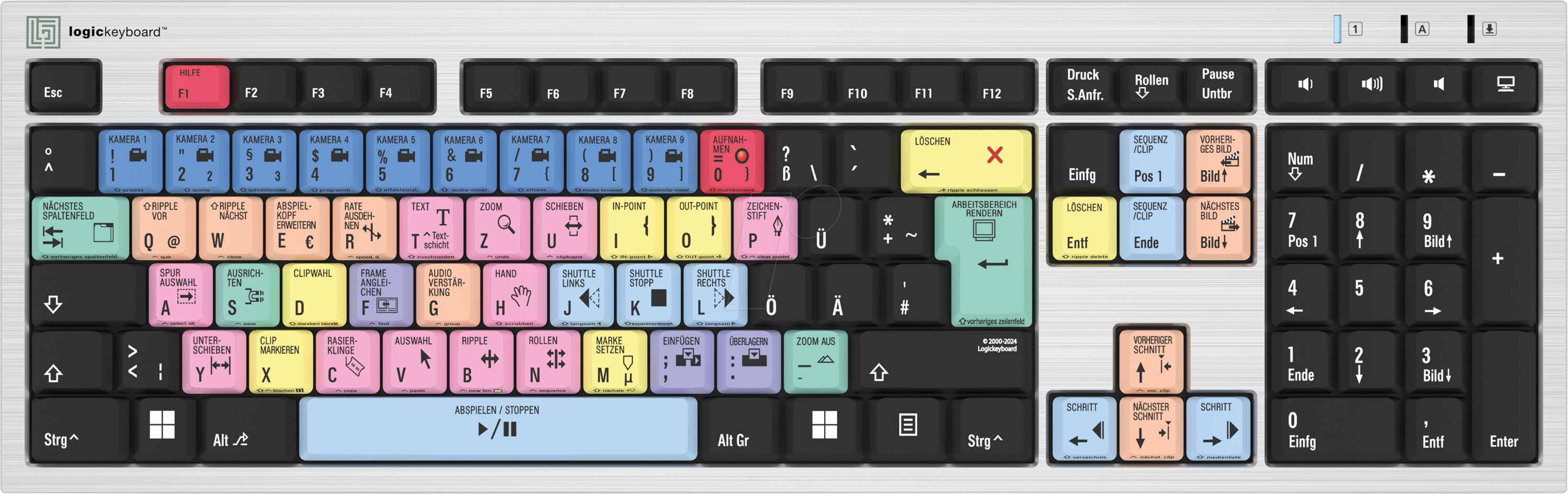 LKB-PPROCCAJPUDE - Tastatur, USB, für Adobe Premiere Pro CC, silber