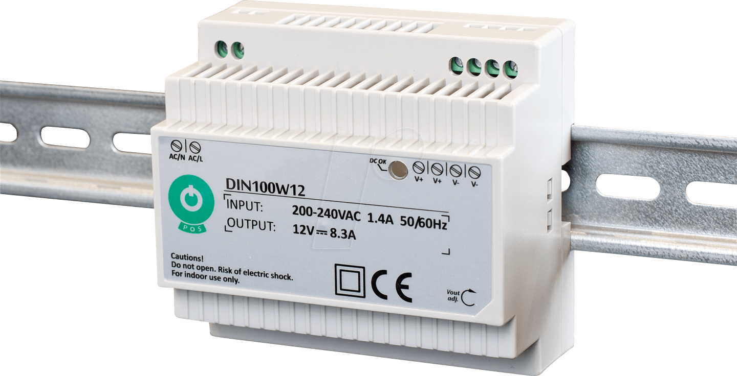 DIN100W24 - Schaltnetzteil, Hutschiene, 99,6 W, 24 V, 4,15 A