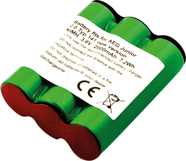 AKKU 31048 - Ersatzakku, AEG Junior 2.0 Type 141, NiMh, 2000 mAh